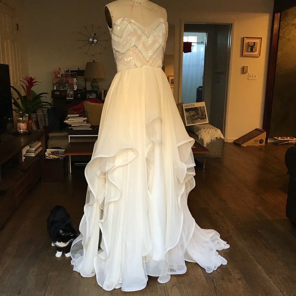 SOLD Hayley Paige Charlie Designer Sequin Gown - Picture 3 of 8